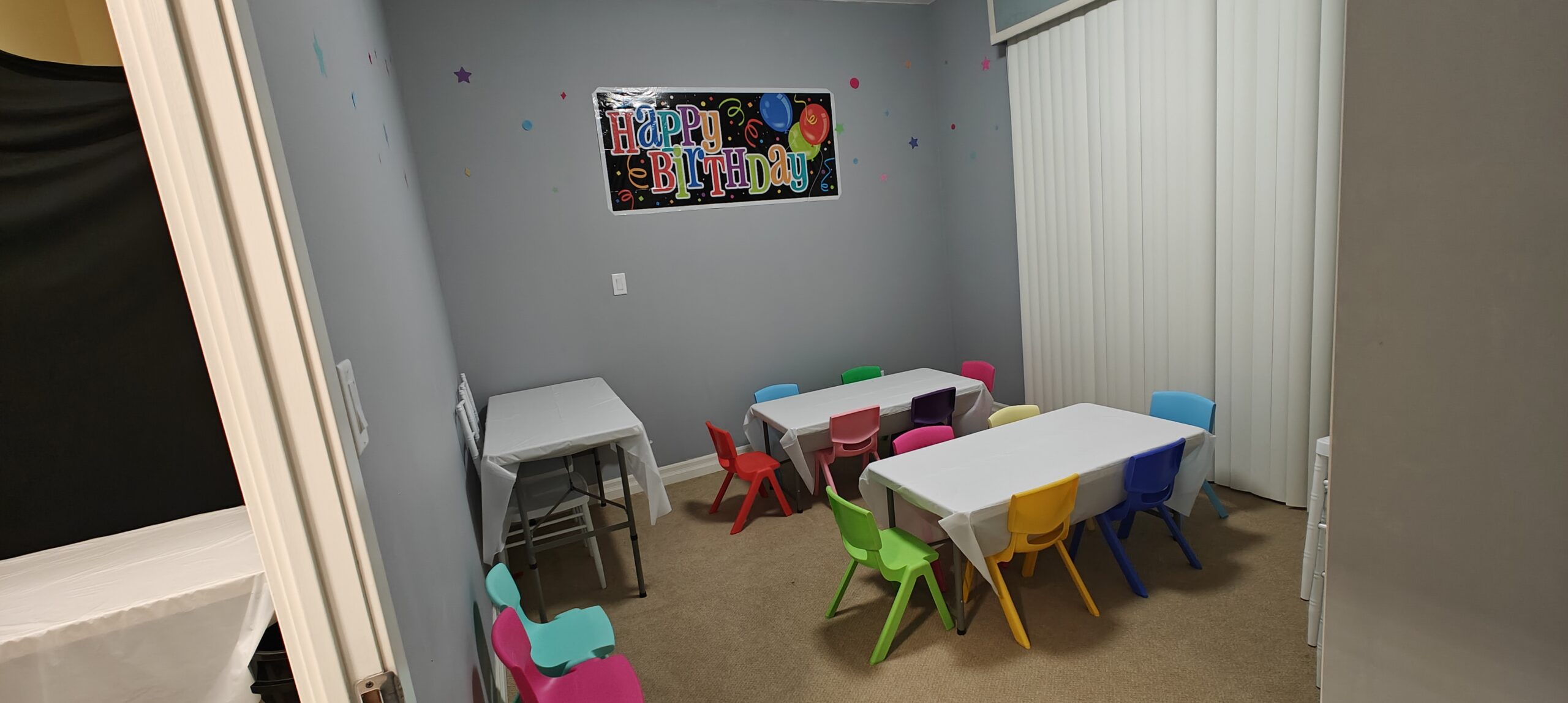 Additional party room for 20 kids & 20 adults.